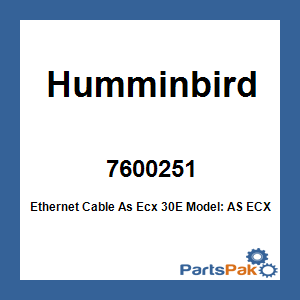 Humminbird 7600251; Ethernet Cable As Ecx 30E