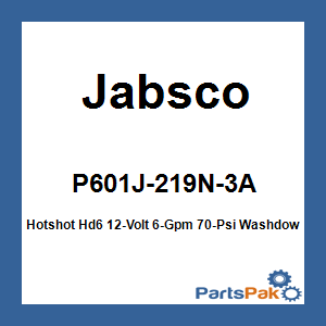 Jabsco P601J-219N-3A; Hotshot Hd6 12-Volt 6-Gpm 70-Psi Washdown Pump Kit