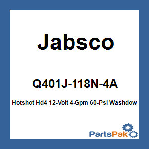 Jabsco Q401J-118N-4A; Hotshot Hd4 12-Volt 4-Gpm 60-Psi Washdown Pump Kit