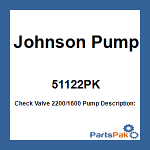 Johnson Pump 51122PK; Check Valve 2200/1600 Pump