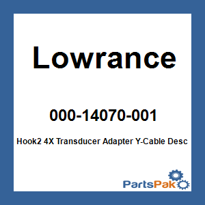 Lowrance 000-14070-001; Hook2 4X Transducer Adapter Y-Cable