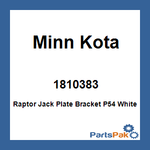 Minn Kota 1810383; Raptor Jack Plate Bracket P54 White