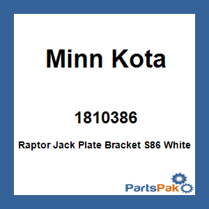 Minn Kota 1810386; Raptor Jack Plate Bracket S86 White