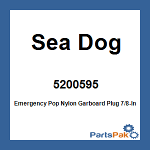 Sea Dog 5200595; Emergency Pop Nylon Garboard Plug 7/8-Inch