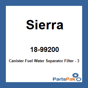 Sierra 18-99200; Canister Fuel Water Separator Filter - 30 Micron