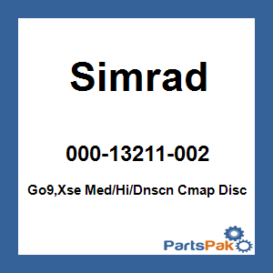 Simrad 000-13211-002; Go9,Xse Med/Hi/Dnscn Cmap Disc