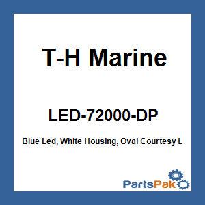 T-H Marine LED-72000-DP; Blue Led, White Housing, Oval Courtesy Light