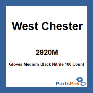 West Chester 2920M; Gloves Medium Black Nitrile 100-Count