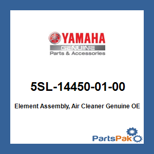 Yamaha 5SL-14450-01-00 Element Assembly, Air Cleaner; 5SL144500100