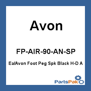 Avon Grips FP-AIR-90-AN-SP; (Single Item) Avon Foot Peg Spk Black Fits Harley Davidson A