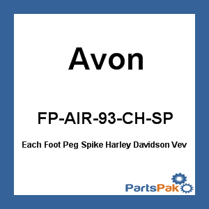Avon Grips FP-AIR-93-CH-SP; Each Foot Peg Spike Fits Harley Davidson Vev