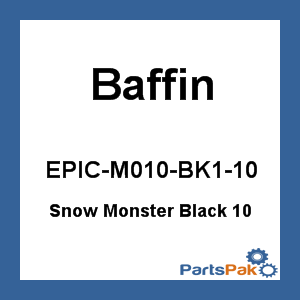 Baffin EPIC-M010-BK1-10; Snow Monster Boots Black Size 10