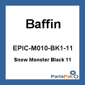 Baffin EPIC-M010-BK1-11; Snow Monster Boots Black Size 11