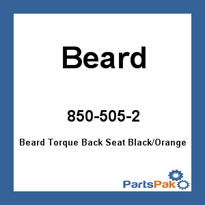 Beard 850-505-2; Beard Torque Back Seat Black / Orange