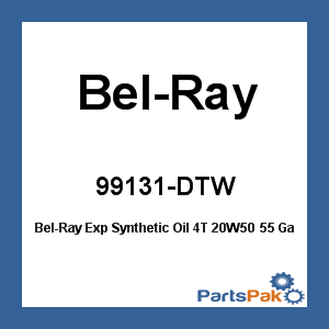 Bel-Ray 99131-DTW; (Spec Ord) Bel-Ray Exp Syn 4T 20W50 55 Gal