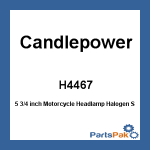 Candlepower H4467; 5 3/4-inch Motorcycle Headlamp Halogen Sealed Beam 12V 50/35W