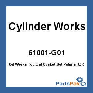 Cylinder Works 61001-G01; Cyl Works Top End Gasket Set Fits Polaris RZR