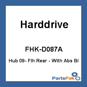 Harddrive FHK-D087A; Hub 09- Flh Rear - With Abs Black