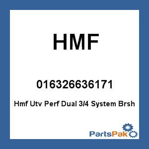 HMF 016326636171; Perf Side By Side Exhaust 3/.4 Sys Black Center Mount