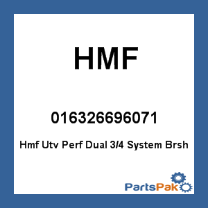 HMF 016326696071; Perf Side By Side Exhaust 3/4 Sys Brushed Outer Mount