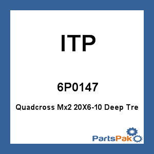 ITP (Industrial Tire Products) 6P0147; Quadcross Mx2 20X6-10 Deep Tread