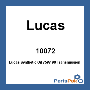 Lucas 10072; Lucas Synthetic Oil 75W-90 Transmission 5 Gallon (Sold Individually)