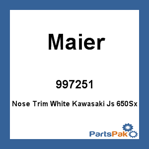 Maier 997251; Nose Trim White Fits Kawasaki Js 650Sx