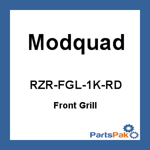 Modquad RZR-FGL-1K-RD; 2-Panel Front Grill Black / Red With Light Mount