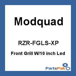 Modquad RZR-FGLS-XP; 2-Panel Front Grill Black / Silver With 10-inch Light Bar
