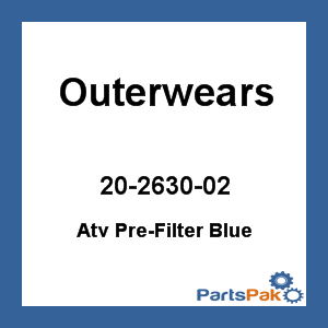 Outerwears 20-2630-02; Atv Pre-Filter Blue