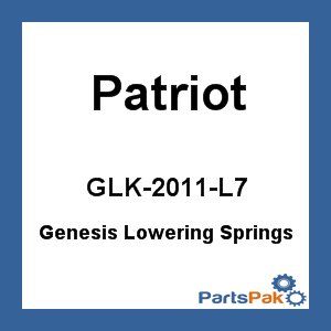 Patriot GLK-2011-L7; Genesis Lowering Springs 41-mm Flt / Flh