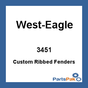 West-Eagle 3451; Custom Ribbed Fenders Polished Aluminum 150-mm