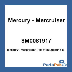 Quicksilver 8M0081917; oil Change kit 75/90/115Hp@2 Replaces Mercury / Mercruiser