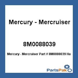 Quicksilver 8M0088039; Hardware Kit Quicksilver Replaces Mercury / Mercruiser