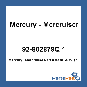 Quicksilver 92-802879Q 1; Storage Seal Replaces Mercury / Mercruiser