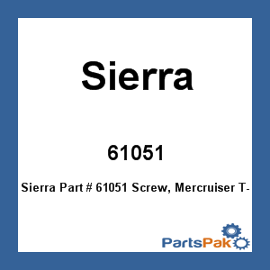 Sierra 18-61051; Screw, Mercruiser T-Bolt Distributor Cap 4/Pack