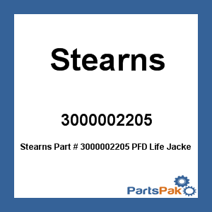 Stearns 3000002205; PFD Life Jacket Adult Oversize Gold