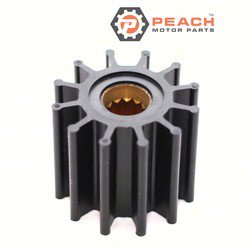 Peach Motor Parts PM-09-812B-1 Impeller, Water Pump (Neoprene); Fits Jabsco®: 13554-001, 13554-001-P, Johnson Pump®: 09-812B, 812, 09-812B-1, Indmar®: S685007, 685007, Yamaha®: 6TA-12457-00-00,