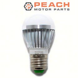 Peach Motor Parts PM-BULB-E27-DC12V6W480L-3 Light Bulb, DC-12V 6-Watt 480-Lumen A19-Style E27-Base Warm White (w/ cooling fins - longer life); Fits Scandvik®: 41037P; PM-BULB-E27-DC12V6W480L-3