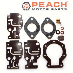 Peach Motor Parts PM-CARB-0004A Carburetor Repair Kit (No Float)(For 1 Carburetor); Fits Johnson Evinrude OMC BRP®: 0439073, 439073, 0431897, 431897, 0398508, 398508, 0436824, 436824, 0398230, ; PM-CARB-0004A