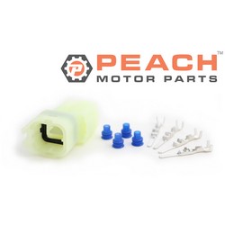 Peach Motor Parts PM-WIRE-CNCTR-0001 Female connector with male pins (HM-4P HM 090 Style 4-pin); Fits Honda®: 07VPZ-002030A, 07JAZ-001080A, KTM®: 000700000FS, Suzuki®: 09900-28710-003, Sumitomo