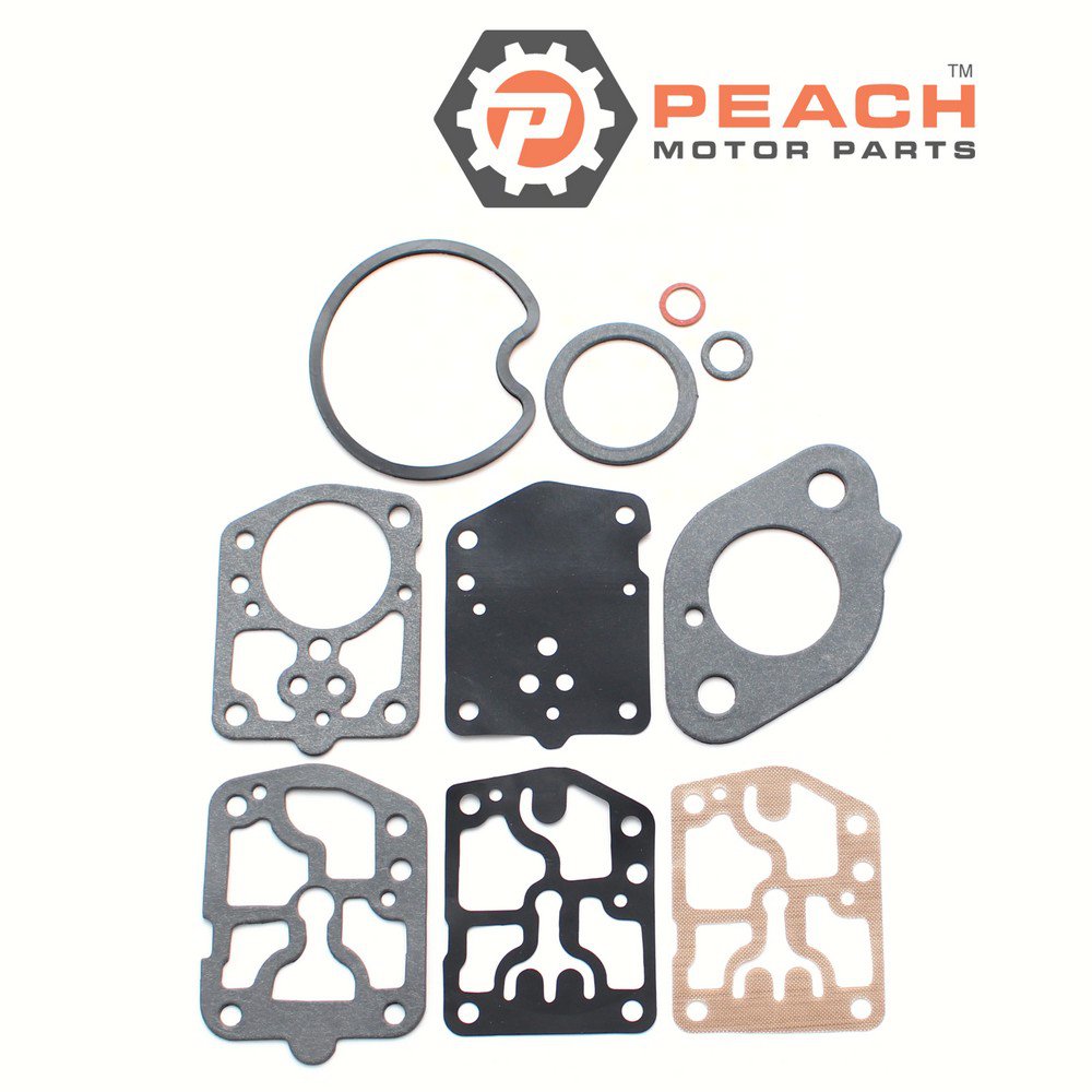 Peach Motor Parts PM-1395-9024 Carburetor Repair Kit (For single carburetor); Fits Mercury Quicksilver Mercruiser®: 1395-9024, Sierra®: 18-7215, GLM®: 40640