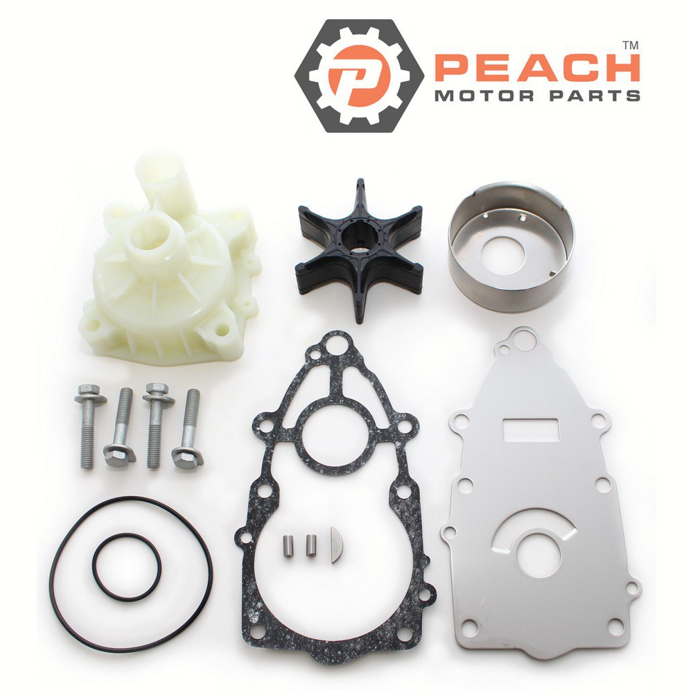 Peach Motor Parts PM-60X-W0078-00-WH Water Pump Repair Kit (With Housing); Fits Yamaha®: Kit 60X-W0078-00-00 + Housing (61A-44311-01-00, 61A-44311-00-00, 6E5-44311-00-00), Sierra®: 18-3522-1