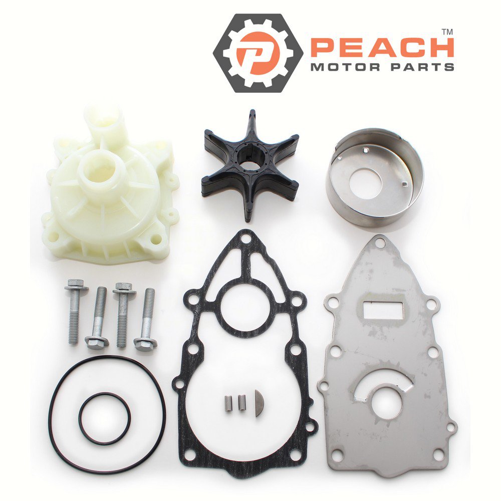 Peach Motor Parts PM-65N-W0078-A1-WH Water Pump Repair Kit (With Housing); Fits Yamaha®: Kit (65N-W0078-A1-00, 65N-W0078-A0-00)+ Housing (61A-44311-01-00, 61A-44311-00-00, 6E5-44311-00-00), WSM