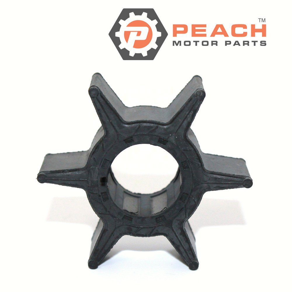 Peach Motor Parts PM-6H3-44352-00-00 Impeller, Water Pump (Neoprene); Fits Yamaha®: 6H3-44352-00-00, 697-44352-00-00, Mercury Quicksilver Mercruiser®: 47-81423M, 47-82824M, 47-97108M, Sierra®: 