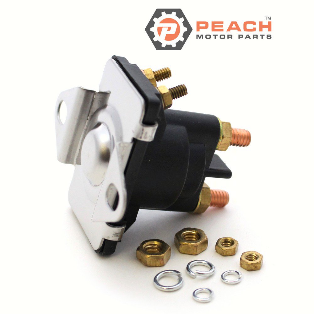 Peach Motor Parts PM-8918864T Solenoid, Starter & Trim (Stepped Base); Fits Mercury Quicksilver Mercruiser®: 89-818864T, 89-818864, 89-846070, 89-94318, 89-96158, 89-96158T, Sierra®: 18-5817, 1
