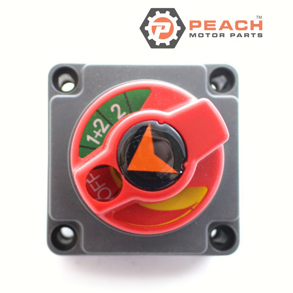 Peach Motor Parts PM-BATTERY-SWITCH-2C Switch, Boat Battery Selector (Double 1-2-Off-Both); Fits Attwood®: 14234-7, 142347