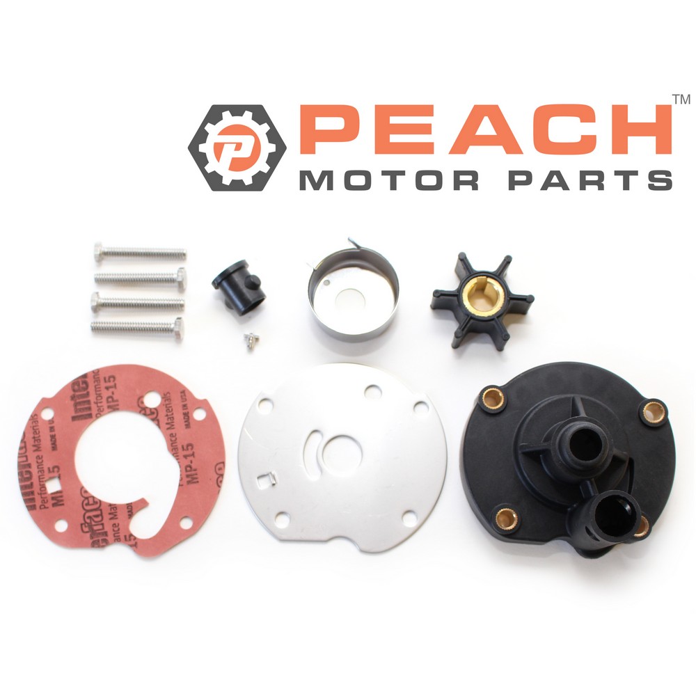Peach Motor Parts PM-WPMP-0016A Water Pump Repair Kit (With Plastic Housing); Fits Johnson Evinrude OMC BRP®: 0763758, 763758