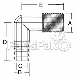 Forespar 901003; Elbow Pipe To Hose 1-1/4In