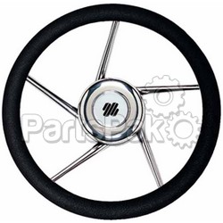 Uflex V01; Steering Wheel-Blk Grip Stainless Steel 5-Spk